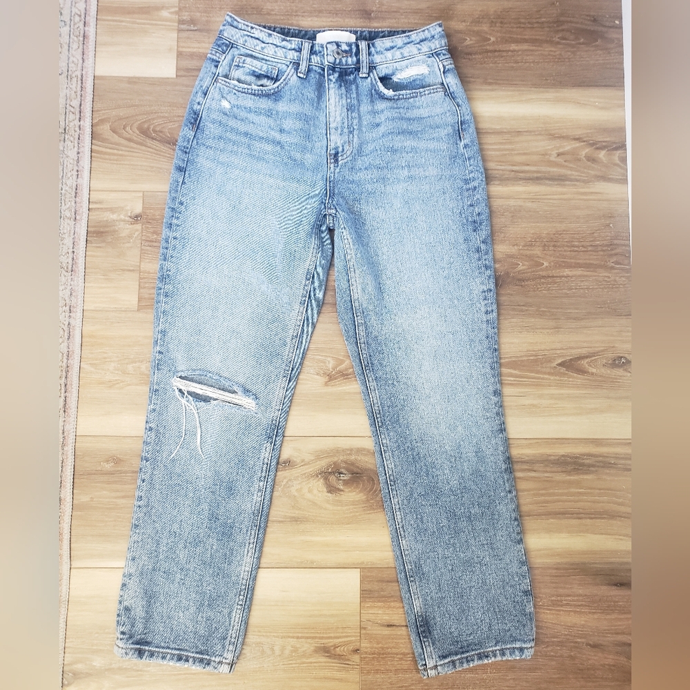 VERVET BY FLYING MONKEY Light Blue Distressed Jeans 100%cotton